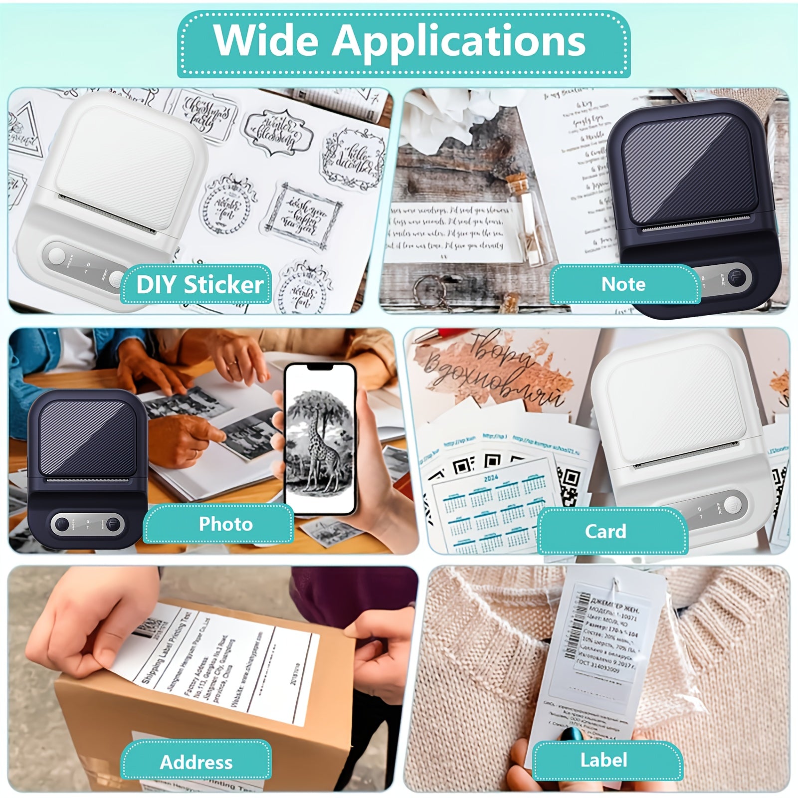 Mini Portable Thermal Printer - Inkless Printing