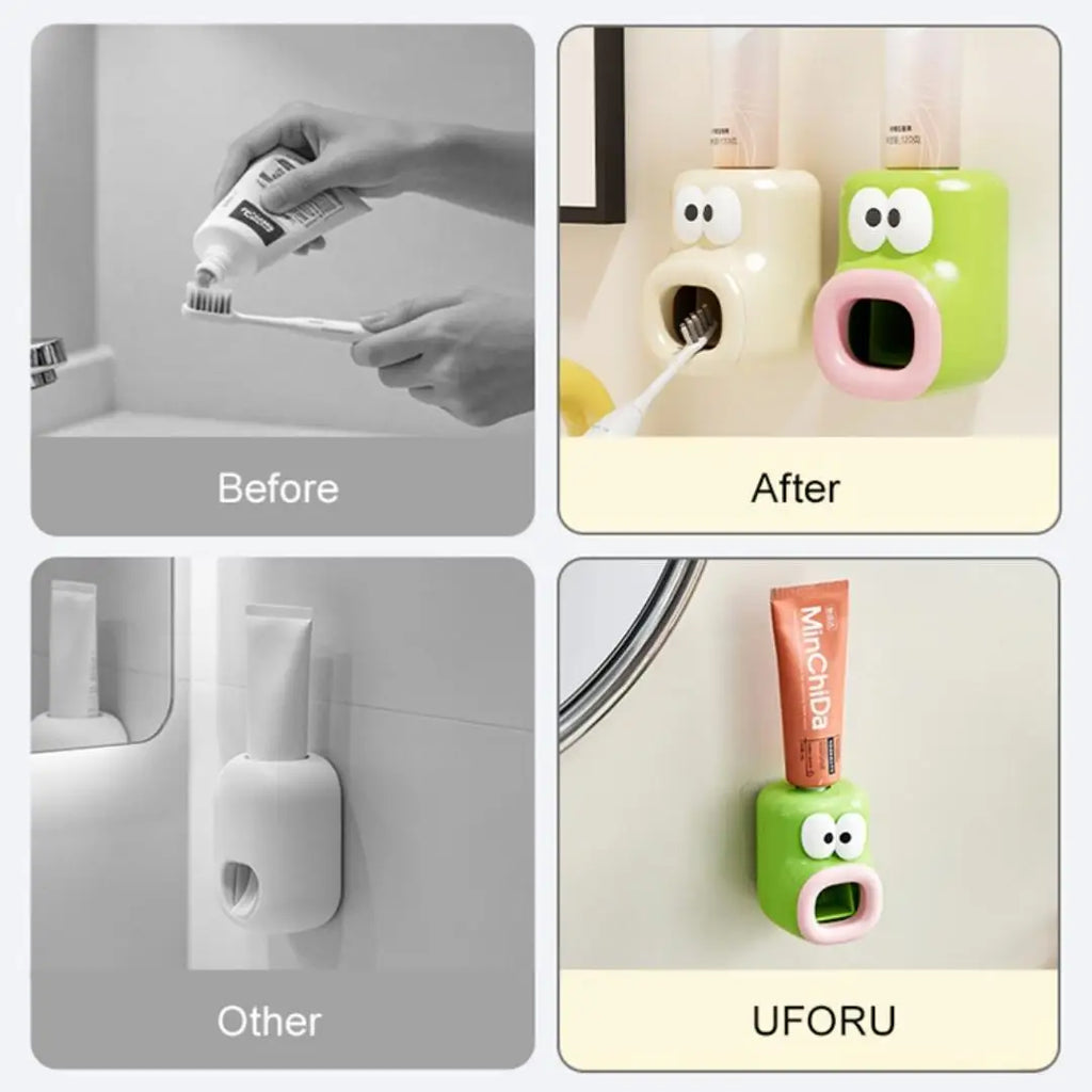 Dispenser Automatico di Dentifricio da Parete per Bagno, Spremitore di Dentifricio per Doccia Familiare