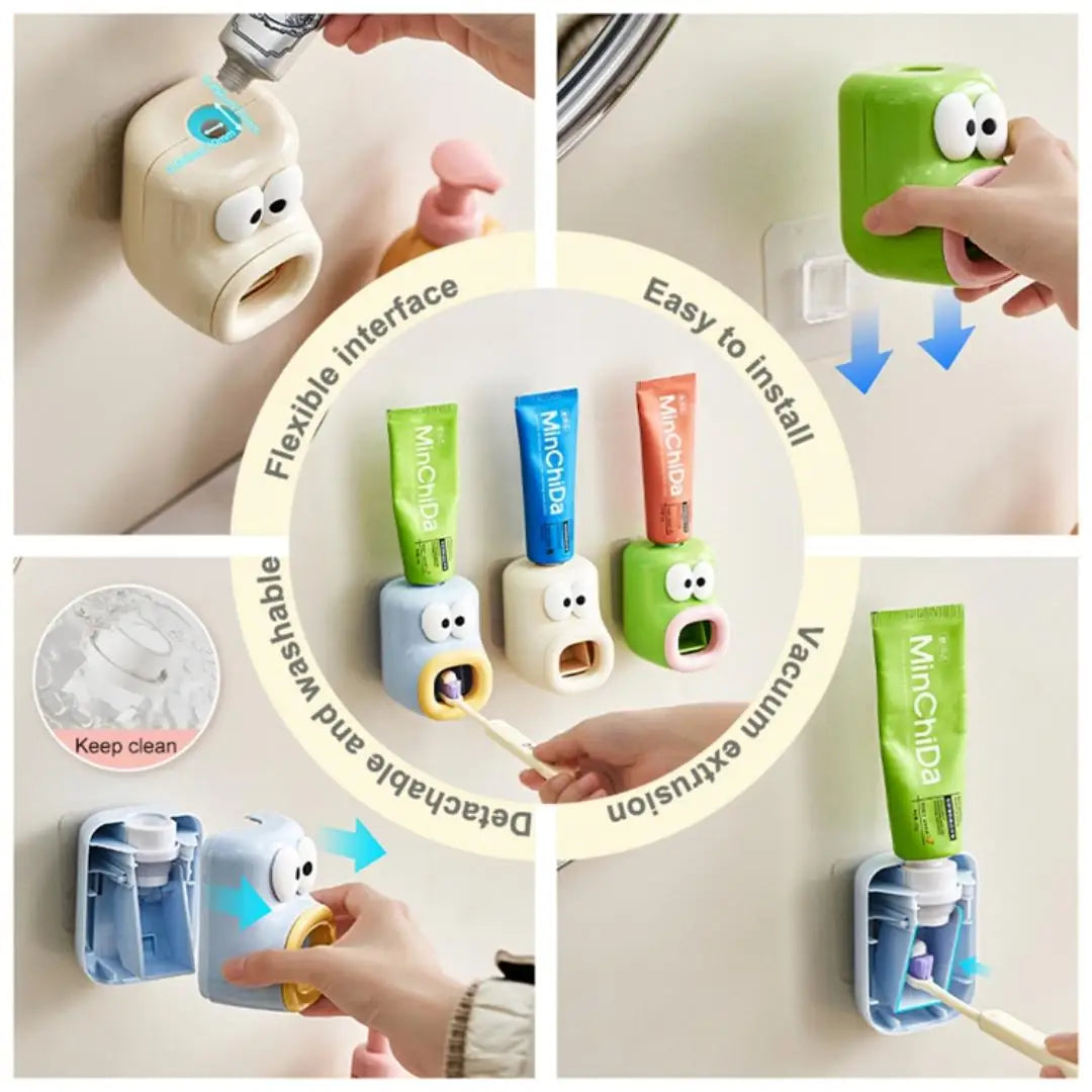 Dispenser Automatico di Dentifricio da Parete per Bagno, Spremitore di Dentifricio per Doccia Familiare