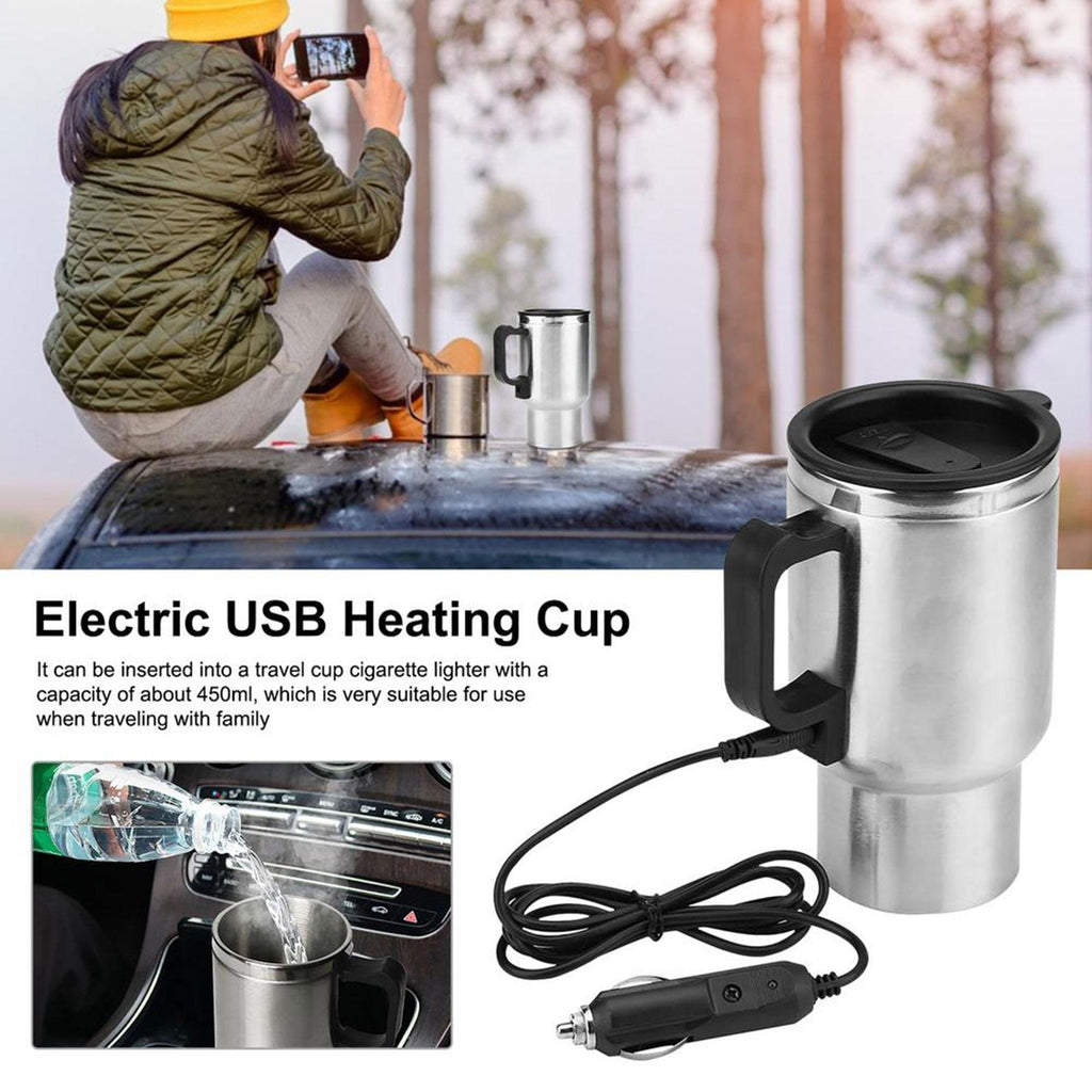 500ML 12V Auto Tazza di Riscaldamento Elettrico USB Tazza Riscaldante Bottiglia di Acqua Tazza Riscaldatore Tazza da Viaggio con Riscaldatore USB Gadget per Auto