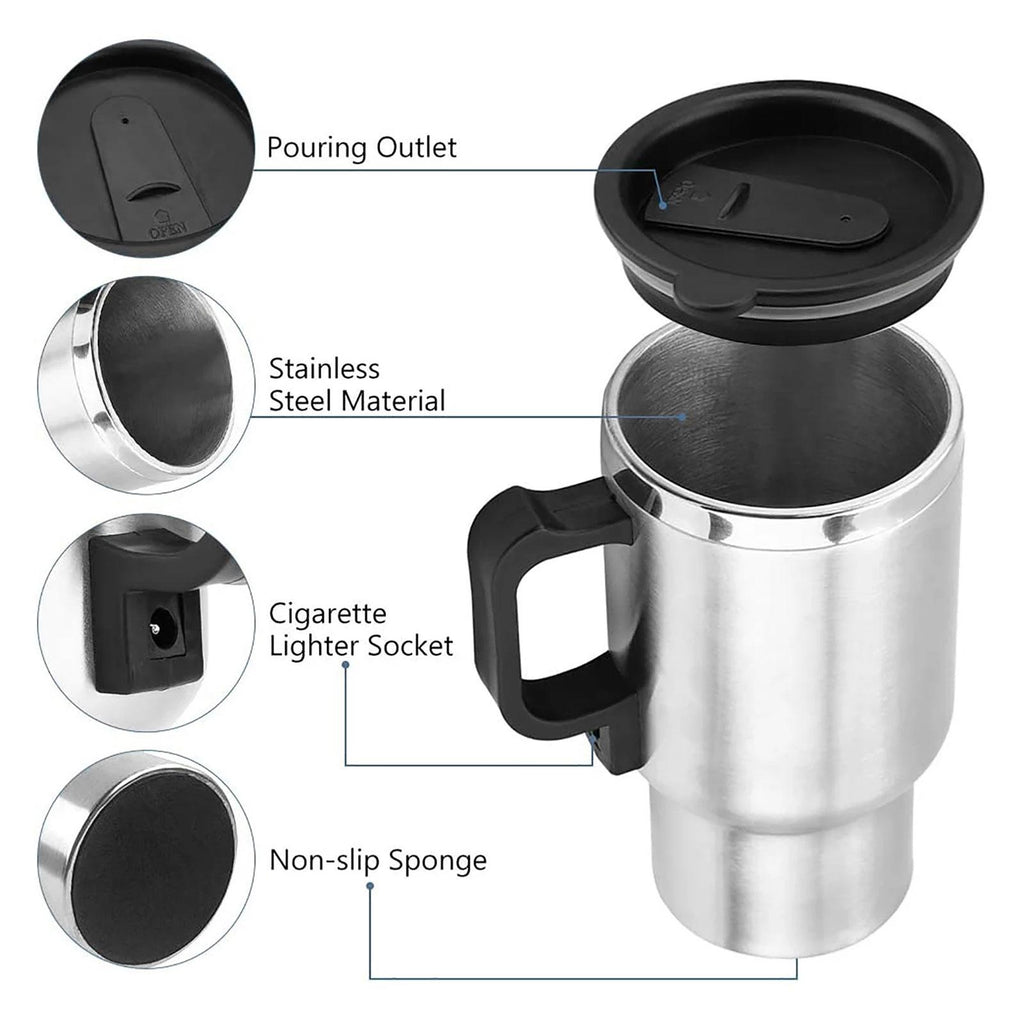 500ML 12V Auto Tazza di Riscaldamento Elettrico USB Tazza Riscaldante Bottiglia di Acqua Tazza Riscaldatore Tazza da Viaggio con Riscaldatore USB Gadget per Auto
