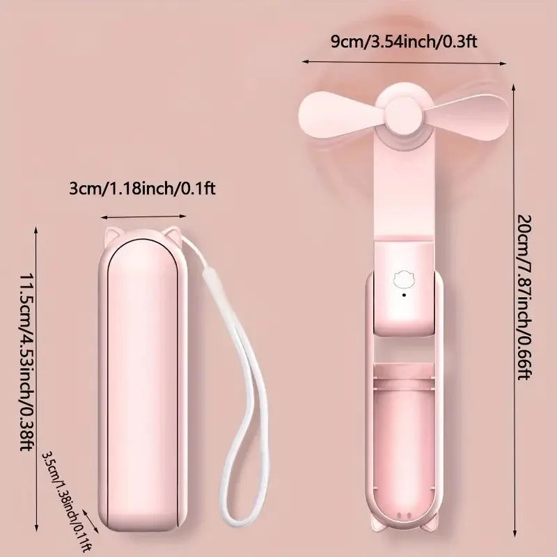 Mini Ventilatore Portatile USB Pieghevole – 3 Velocità