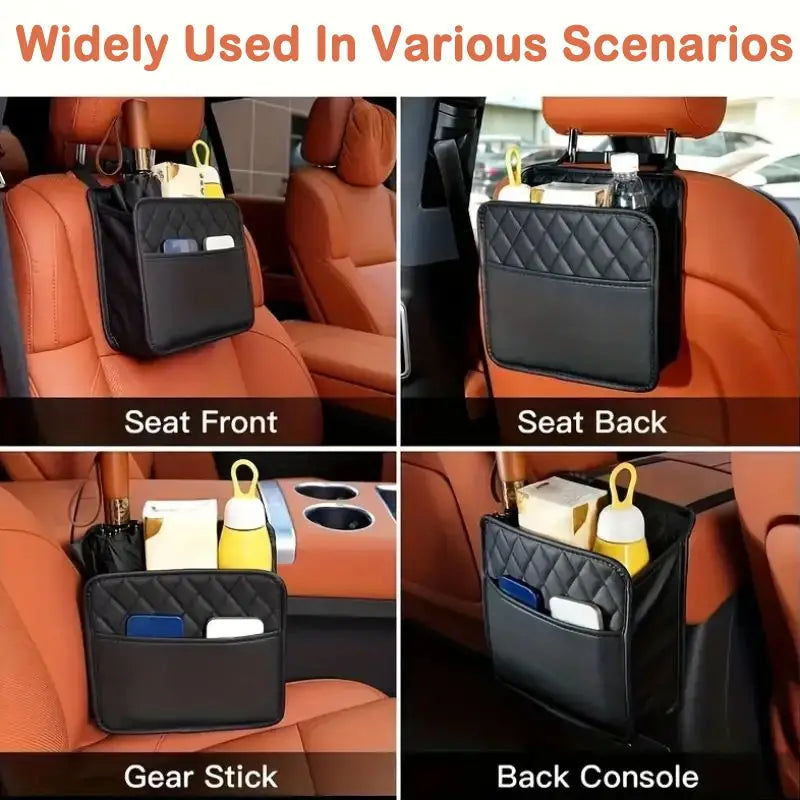 Borsa portaoggetti per organizer per seggiolino auto in pelle PU per tutti i modelli di veicoli Mantieni il tuo giro pulito e protetto con accessori essenziali per auto