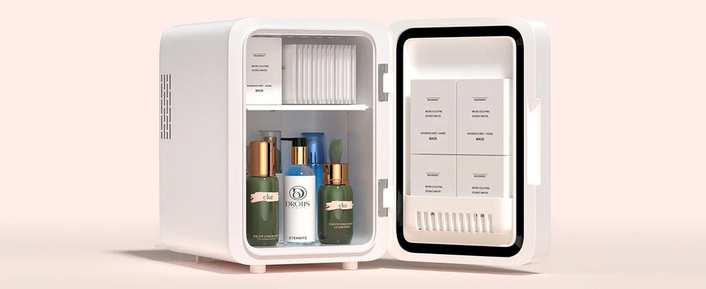 Mini Frigo Beauty con Specchio LED – 4 Litri per Skincare e Trucco