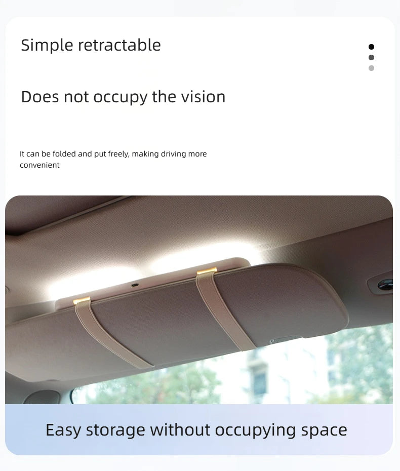 Car LED Sun Visor Mirror - Rechargeable Fill Light