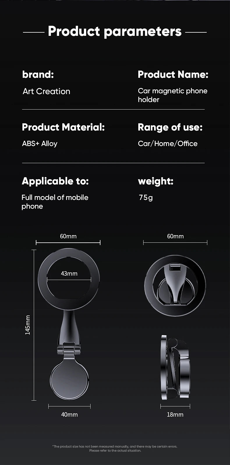 MagSafe Magnetic Car Mount – With Ring or Suction Cup