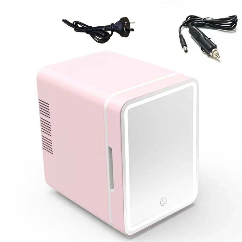 Mini Frigo Beauty con Specchio LED – 4 Litri per Skincare e Trucco