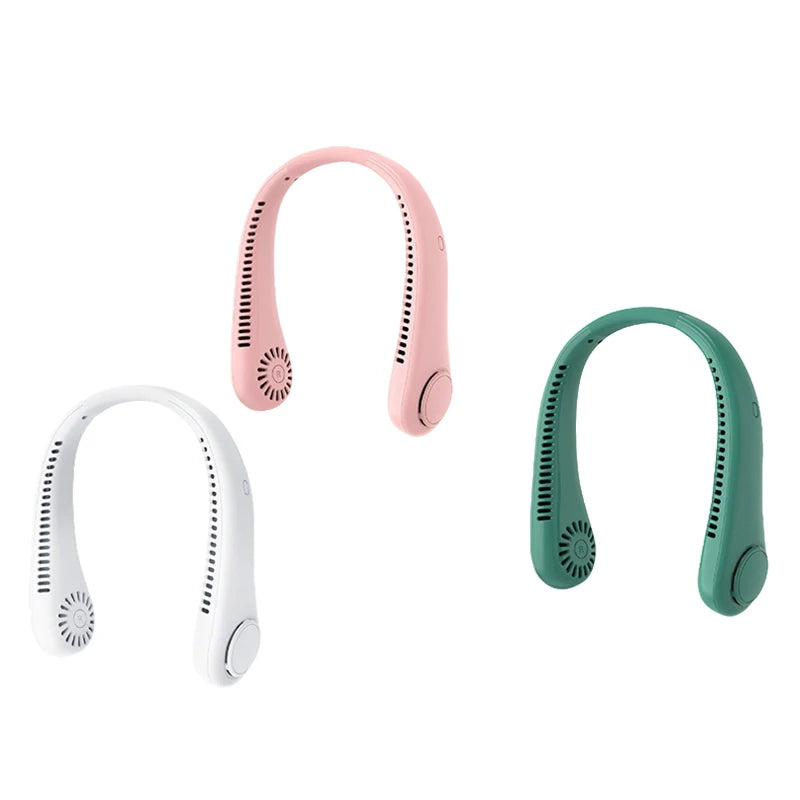Portable neck fan 3 speed modes Adjustable extendable neck fan Blowing air for hands-free cooling 4000mAh rechargeable