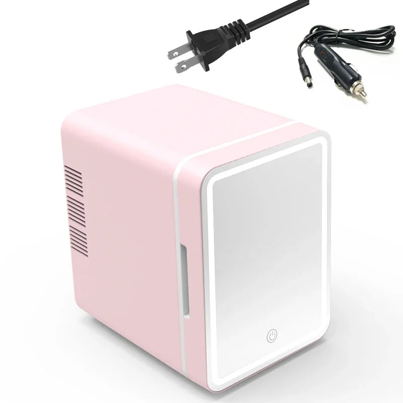 Mini Frigo Beauty con Specchio LED – 4 Litri per Skincare e Trucco
