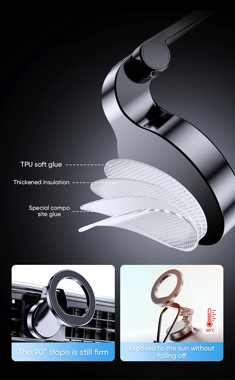 MagSafe Magnetic Car Mount – With Ring or Suction Cup