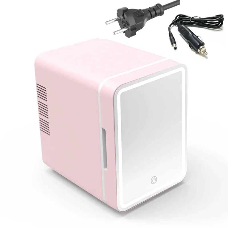 Mini Frigo Beauty con Specchio LED – 4 Litri per Skincare e Trucco