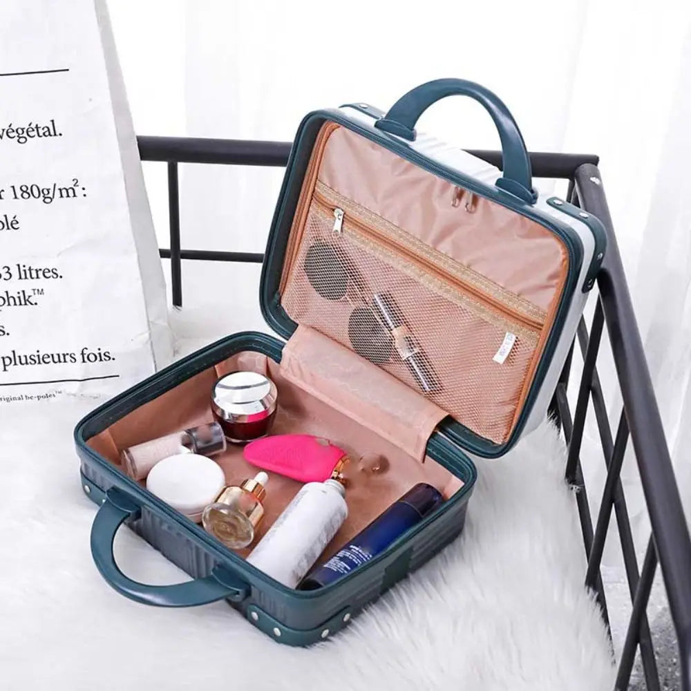 Mini valigia da viaggio da 14 pollici Scatola per cosmetici Organizzatore per bagagli a mano Custodia per trucco Piccola scatola per password Custodia per imbarco