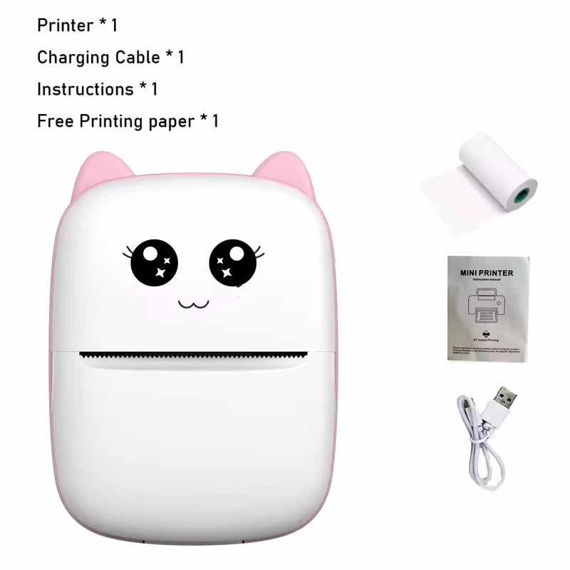 Stampante termica portatile Mini CAT stampa stampante termica tascabile per foto 58mm stampa stampanti wireless Bluetooth Android iOS