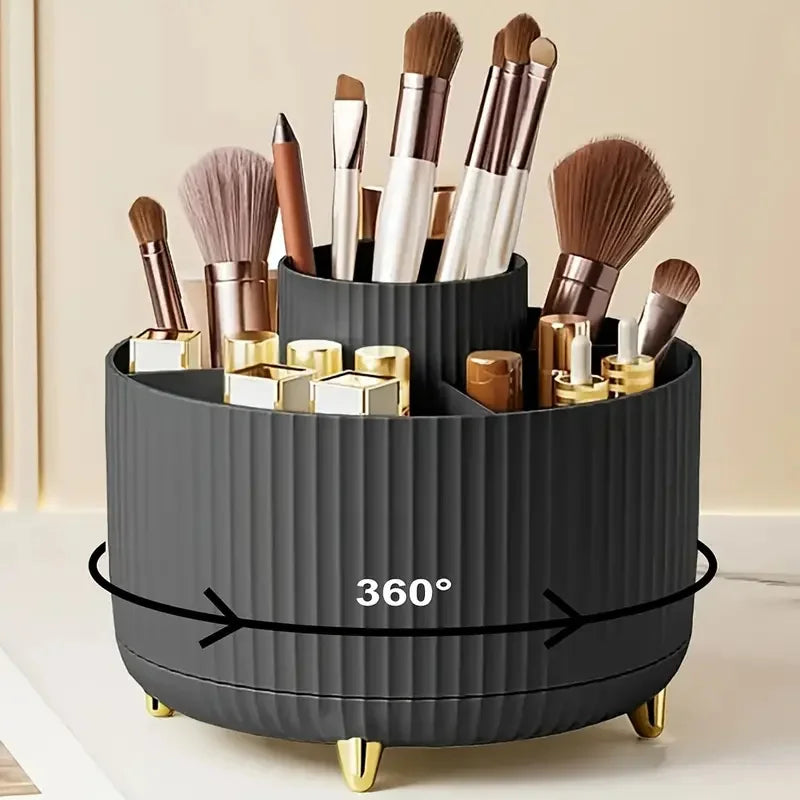 Organizer Porta Pennelli per Trucco 360° – 5 Scomparti Girevoli
