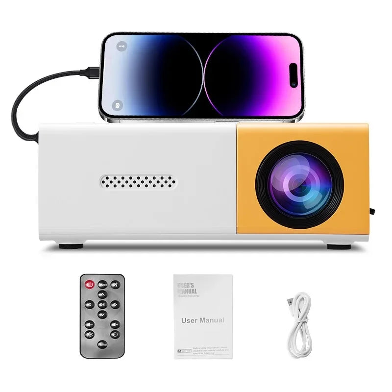 Mini Home Theater Projector 2026, Portable Video Projector, Supports Smartphone Projection, Suitable for TV Stick/USB/Laptop