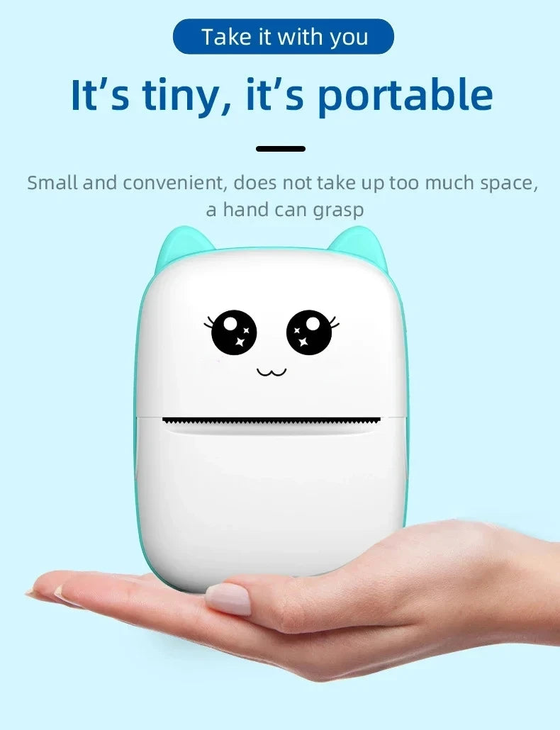 Stampante termica portatile Mini CAT stampa stampante termica tascabile per foto 58mm stampa stampanti wireless Bluetooth Android iOS