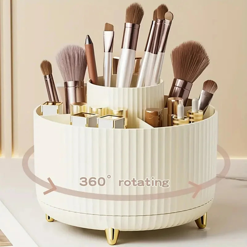 Organizer Porta Pennelli per Trucco 360° – 5 Scomparti Girevoli