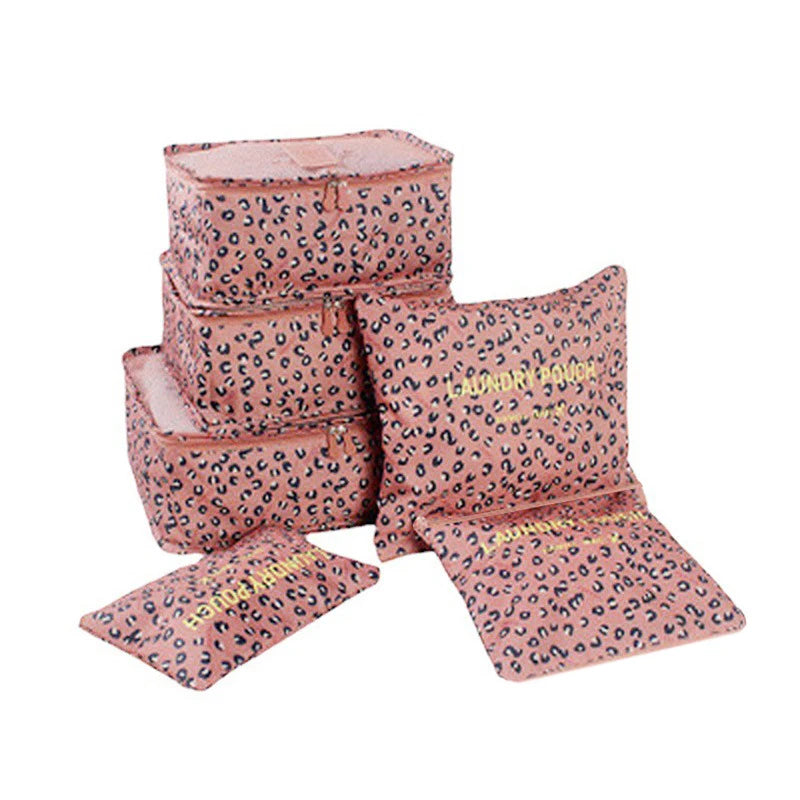 Set di 6 organizer da viaggio, borsa portaoggetti per valigia, vestiti portatili, biancheria intima, scarpe, cubi per viaggi, borse per il trucco, organizzatori di bagagli