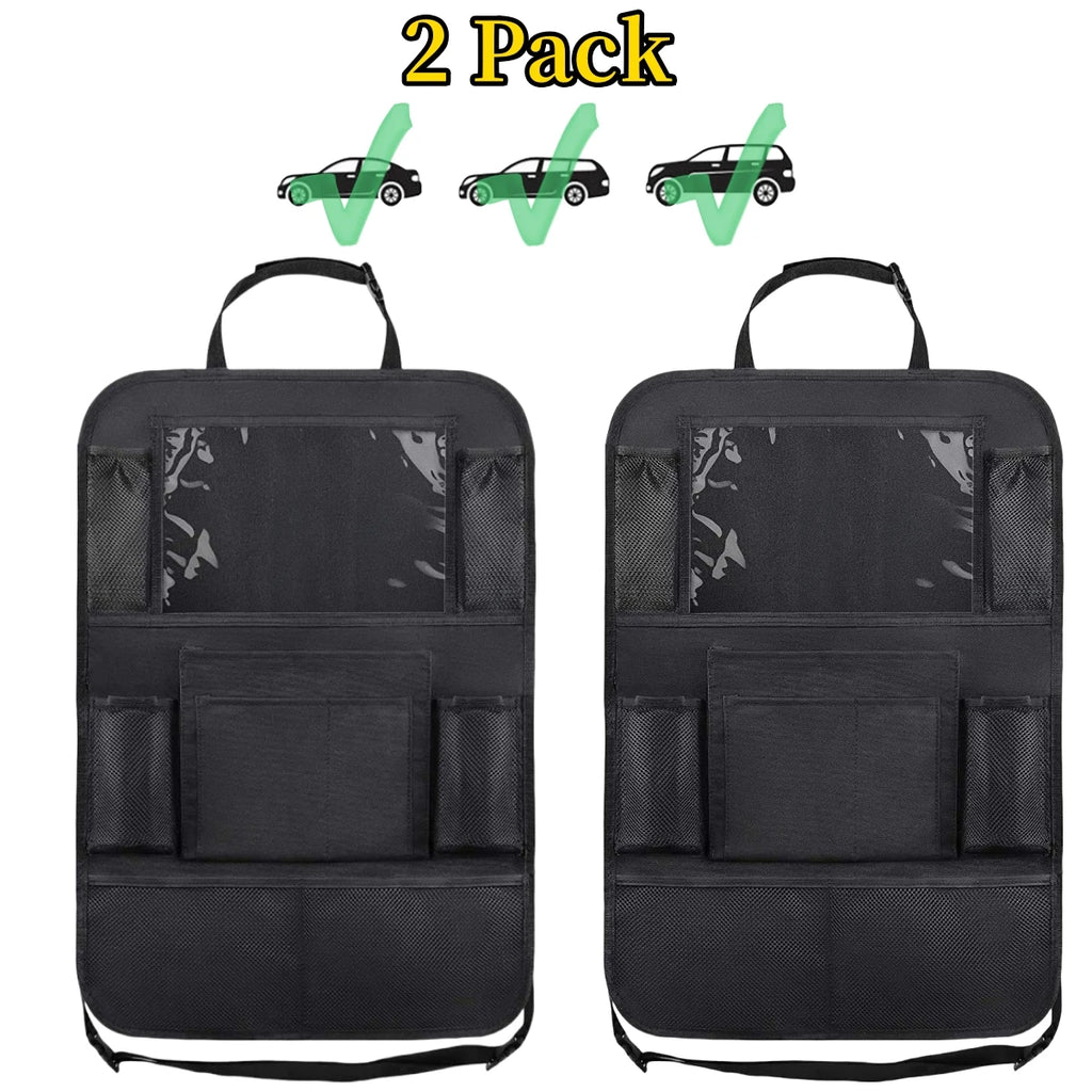 Organizer per schienale seggiolino auto, 10 tasche portaoggetti con protezione per supporto tablet touch screen per bambini, accessori per auto