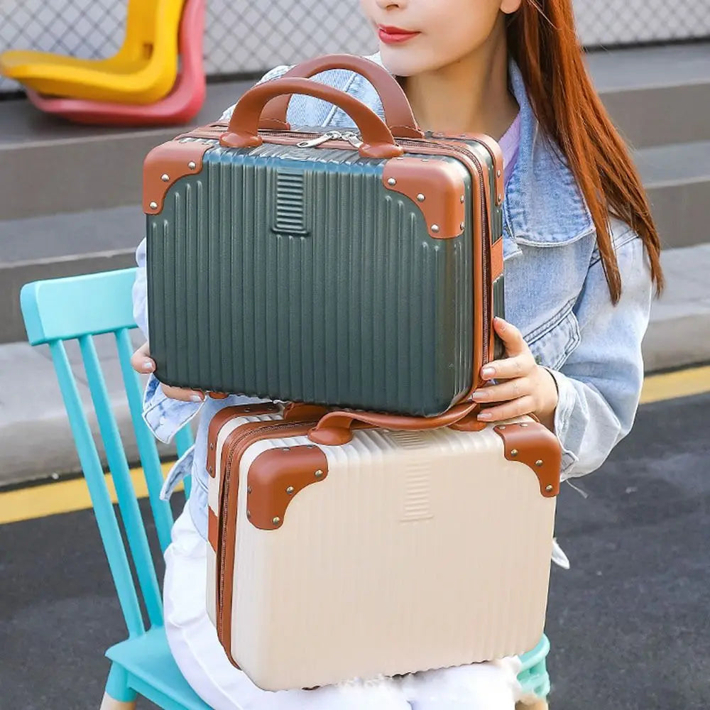 Mini valigia da viaggio da 14 pollici Scatola per cosmetici Organizzatore per bagagli a mano Custodia per trucco Piccola scatola per password Custodia per imbarco