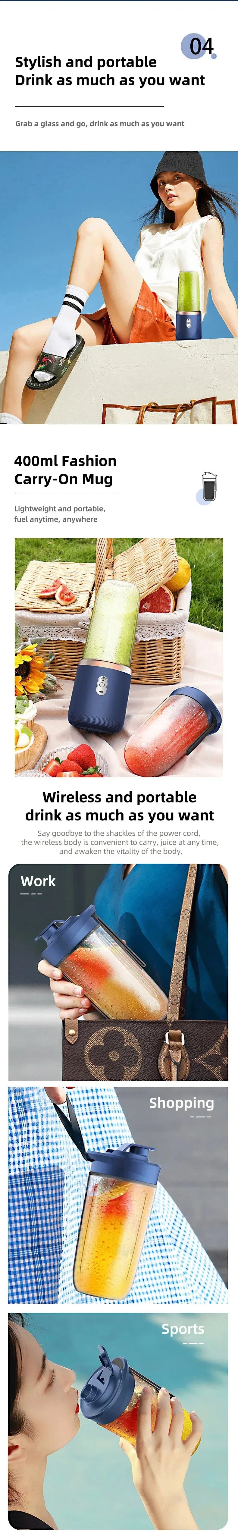 Portable USB Blender - Mini Mixer for Shakes and Smoothies