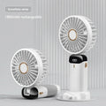Handheld Portable Fan Wearable Personal Neck Fan 5-Speed USB Rechargeable Fan with Phone Holder and Display Screen 1800mAh
