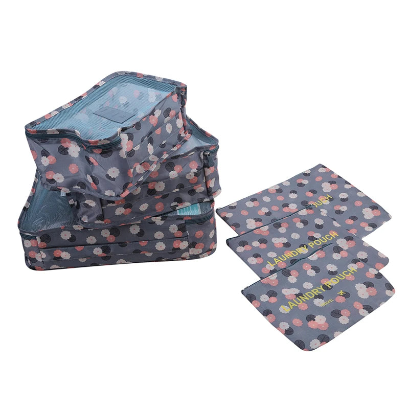 Set di 6 organizer da viaggio, borsa portaoggetti per valigia, vestiti portatili, biancheria intima, scarpe, cubi per viaggi, borse per il trucco, organizzatori di bagagli