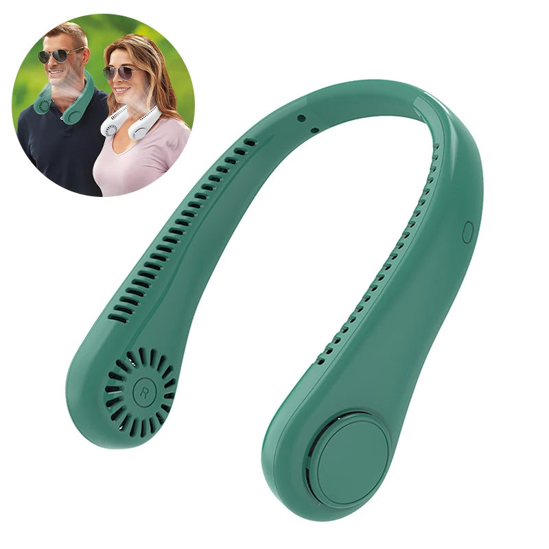 Portable neck fan 3 speed modes Adjustable extendable neck fan Blowing air for hands-free cooling 4000mAh rechargeable