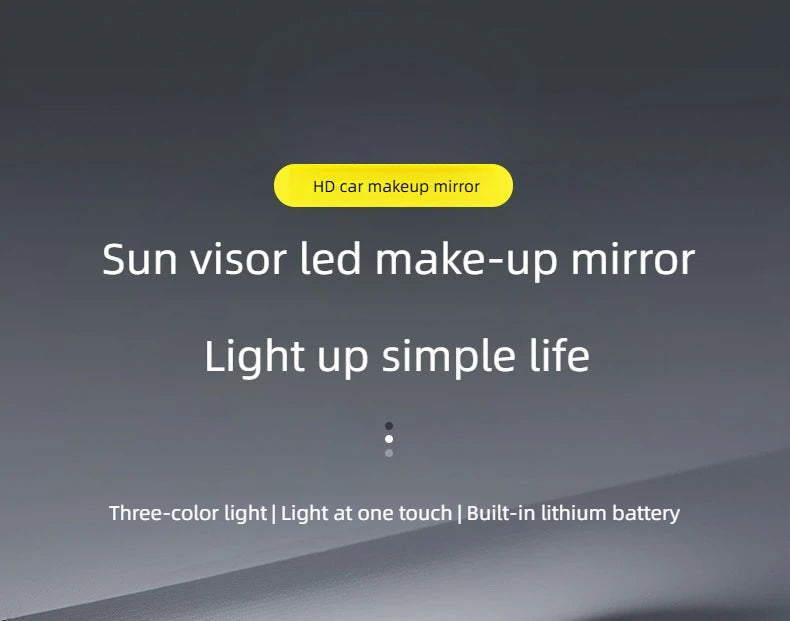 Car LED Sun Visor Mirror - Rechargeable Fill Light