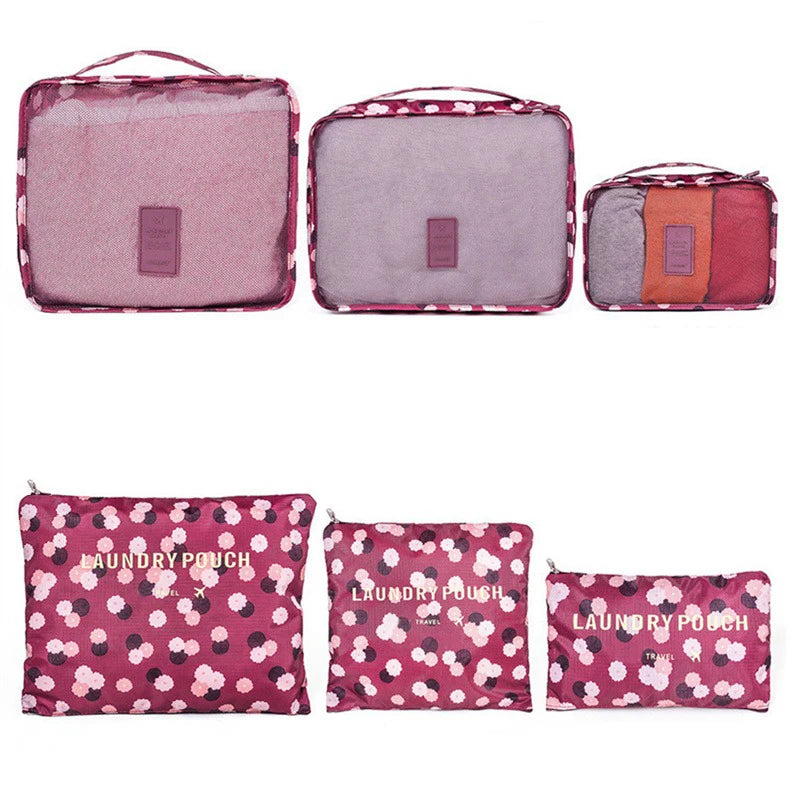 Set di 6 organizer da viaggio, borsa portaoggetti per valigia, vestiti portatili, biancheria intima, scarpe, cubi per viaggi, borse per il trucco, organizzatori di bagagli
