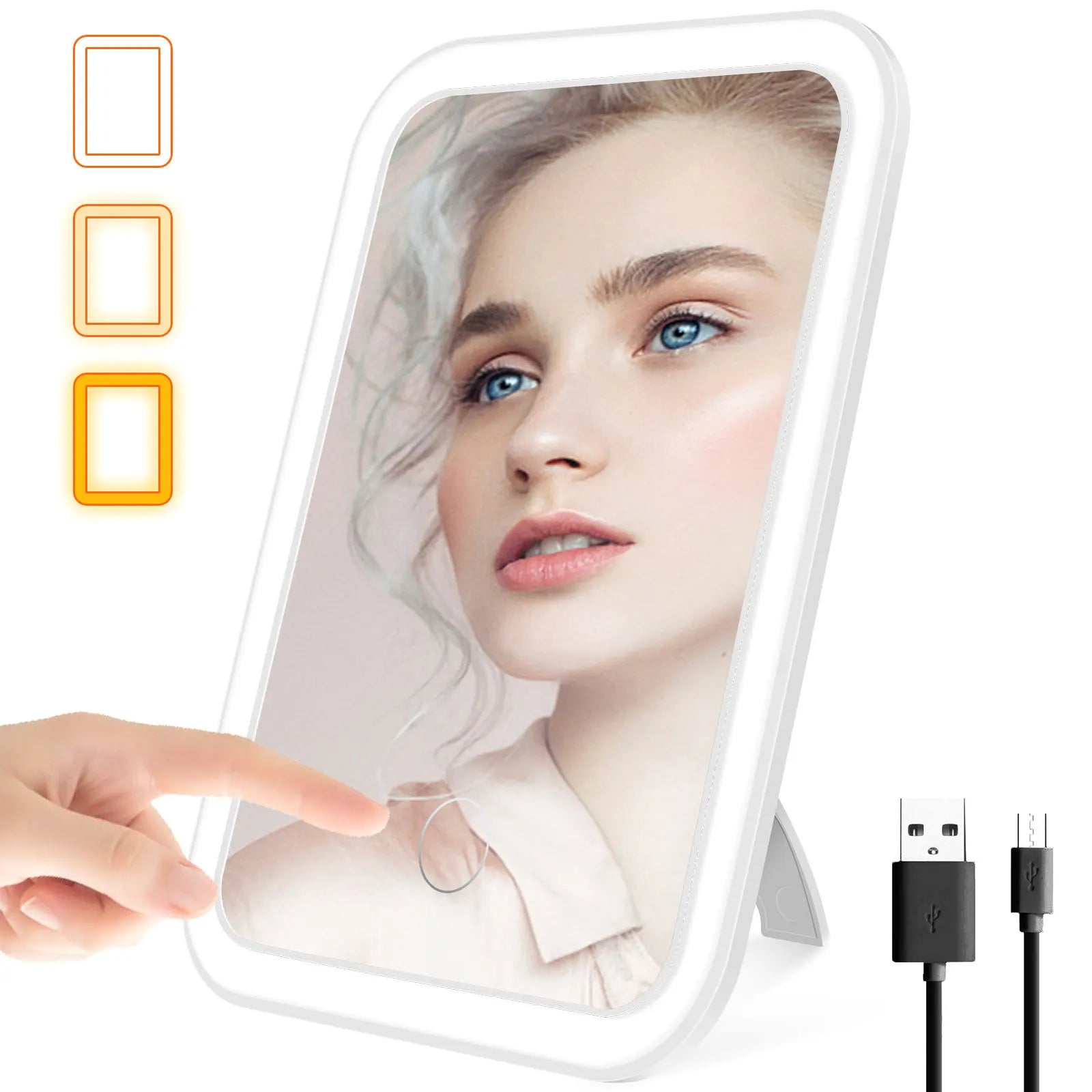 LED Makeup Mirror with Stand – 25 LED, Rechargeable