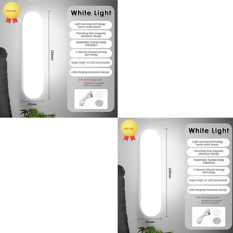 LED Night Light with Motion Sensor - USB Rechargeable