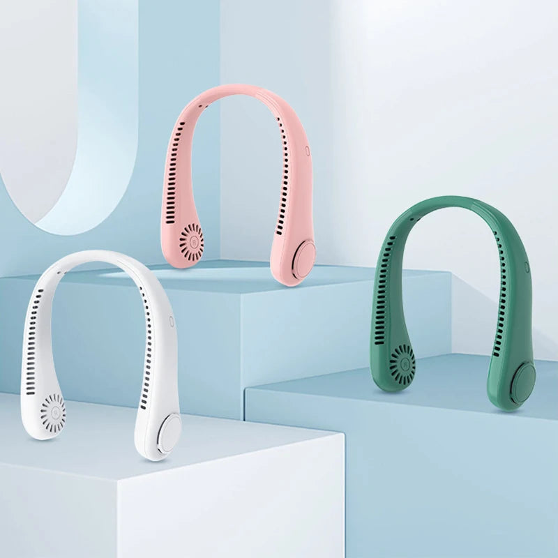 Portable neck fan 3 speed modes Adjustable extendable neck fan Blowing air for hands-free cooling 4000mAh rechargeable