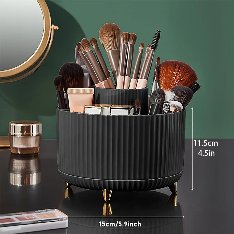Organizer Porta Pennelli per Trucco 360° – 5 Scomparti Girevoli