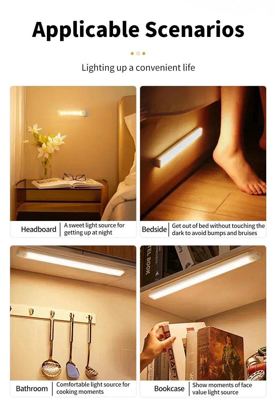 Lampada LED Magnetica per Armadio con Sensore di Movimento – Ricaricabile USB