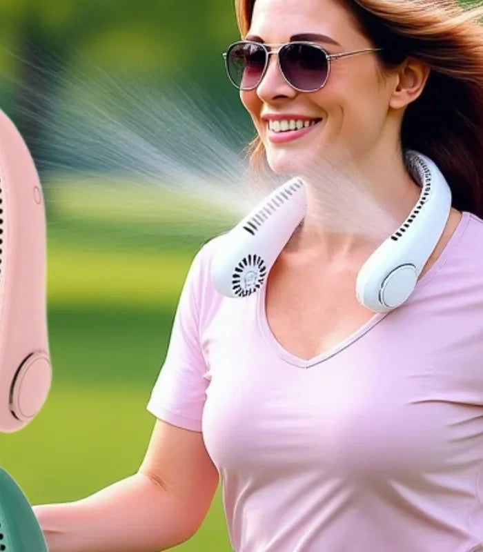 Portable neck fan 3 speed modes Adjustable extendable neck fan Blowing air for hands-free cooling 4000mAh rechargeable