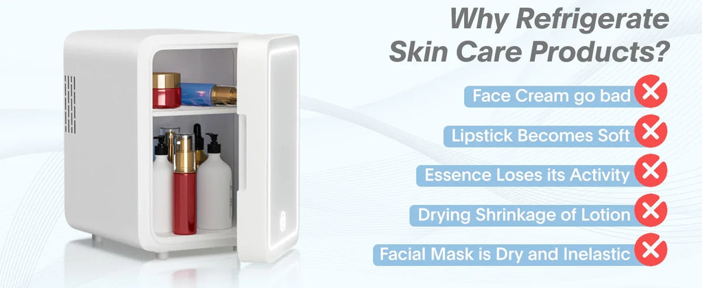 Mini Frigo Beauty con Specchio LED – 4 Litri per Skincare e Trucco