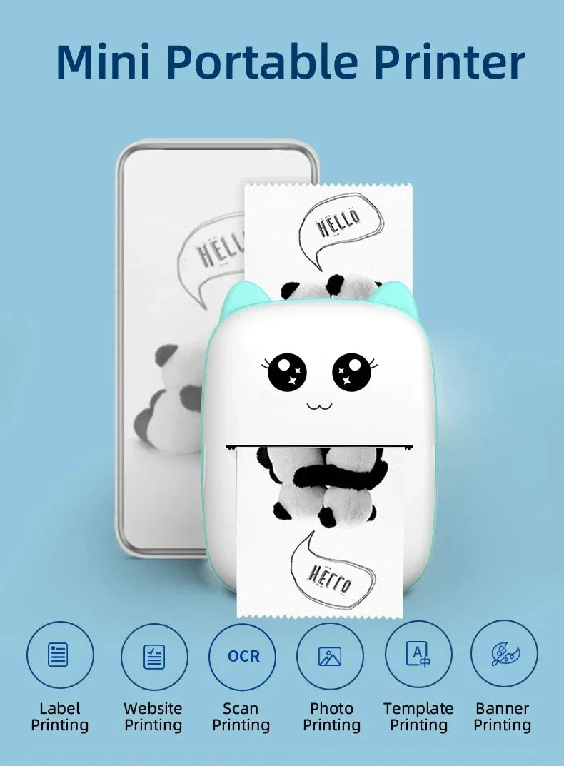 Stampante termica portatile Mini CAT stampa stampante termica tascabile per foto 58mm stampa stampanti wireless Bluetooth Android iOS