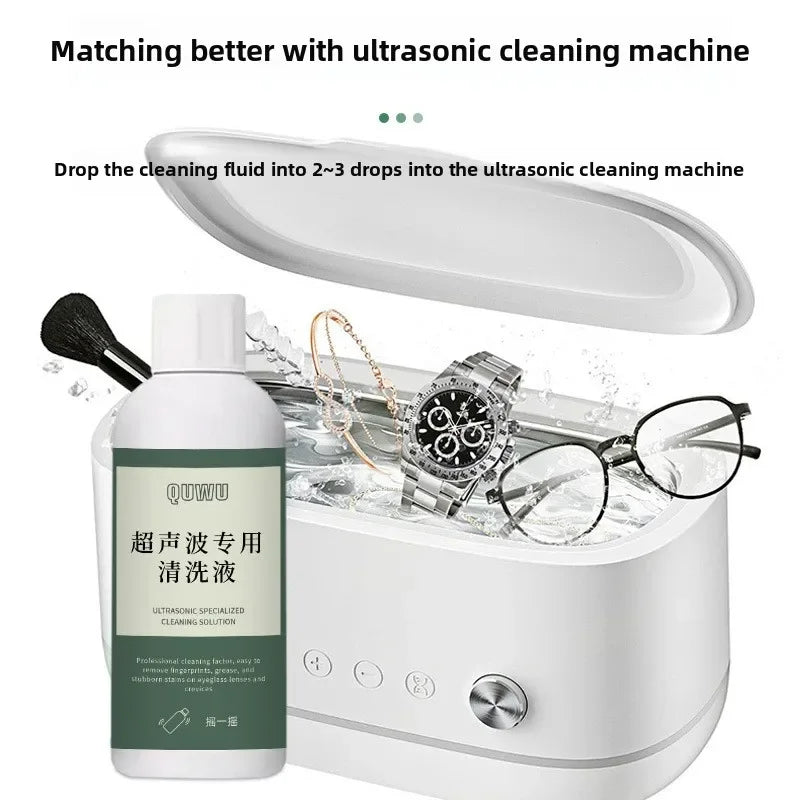 Soluzione di pulizia ad ultrasuoni da 50/120 ml per gioielli, lenti, anelli e accessori metallici, appositamente per macchine per la pulizia ad ultrasuoni
