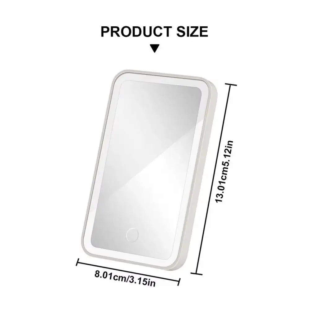LED Car Vanity Mirror – Rechargeable, 360° Rotation