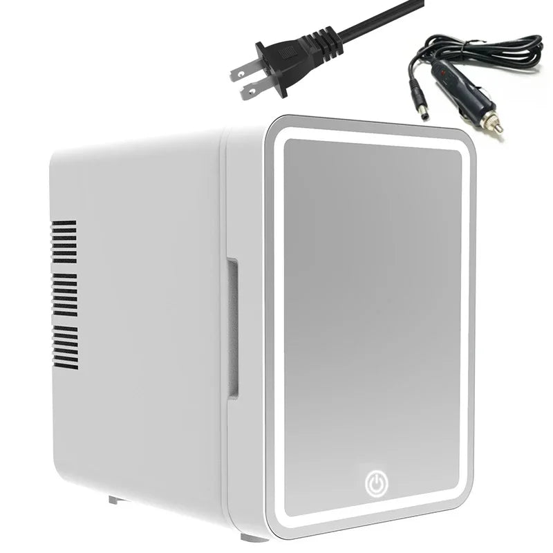 Mini Frigo Beauty con Specchio LED – 4 Litri per Skincare e Trucco