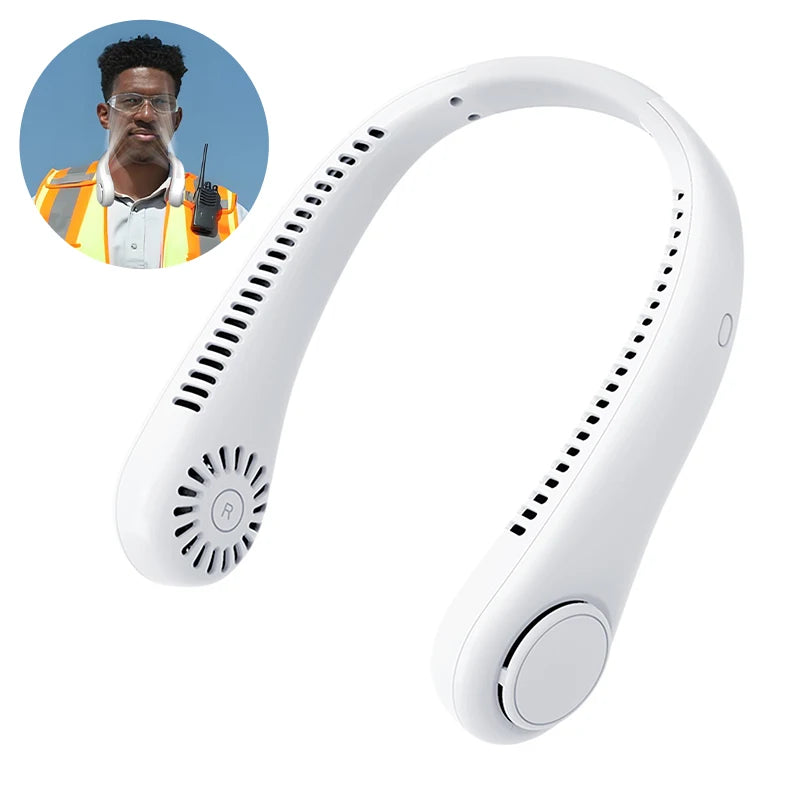 Portable neck fan 3 speed modes Adjustable extendable neck fan Blowing air for hands-free cooling 4000mAh rechargeable