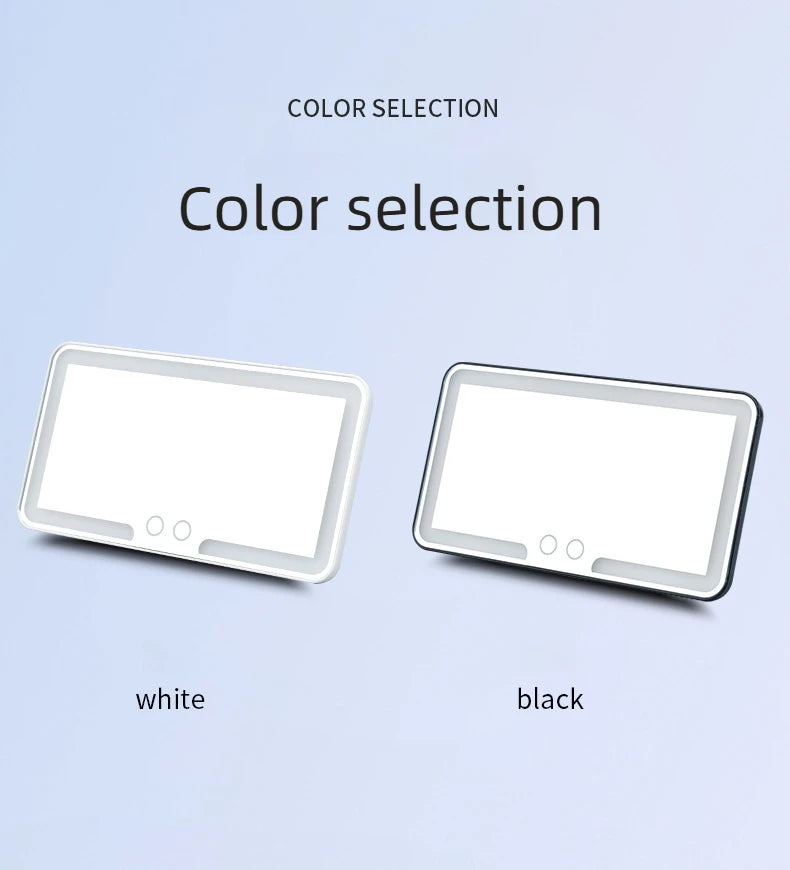 Car LED Sun Visor Mirror - Rechargeable Fill Light