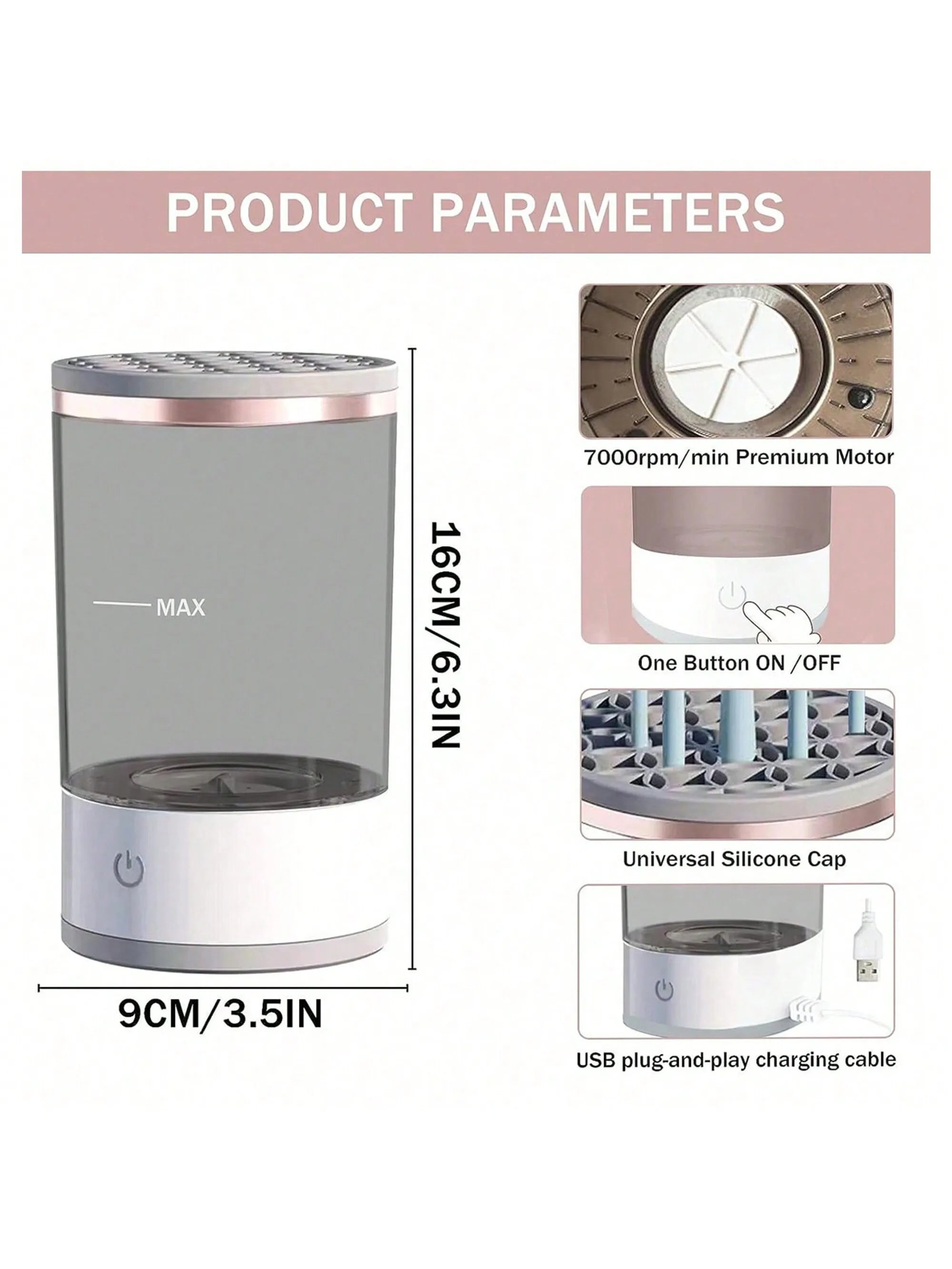 Electric makeup brush cleaner machine