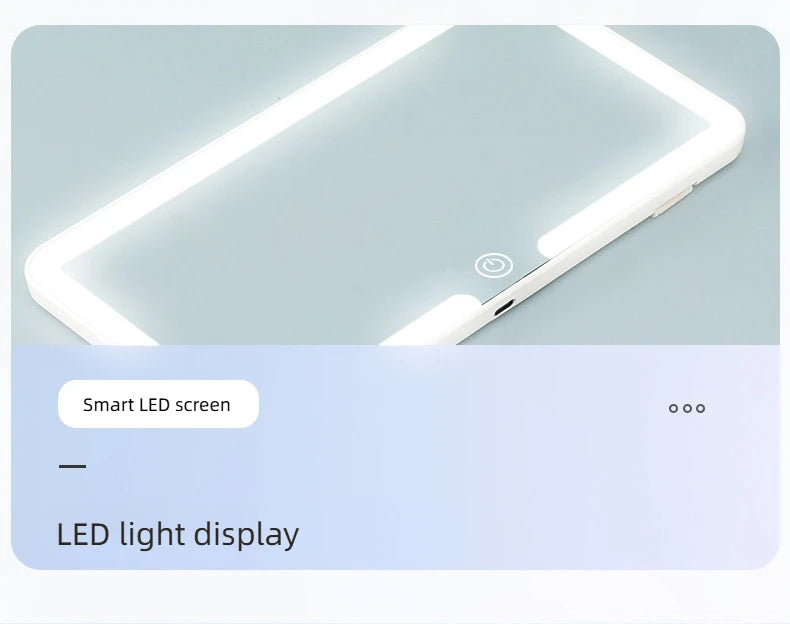 Car LED Sun Visor Mirror - Rechargeable Fill Light