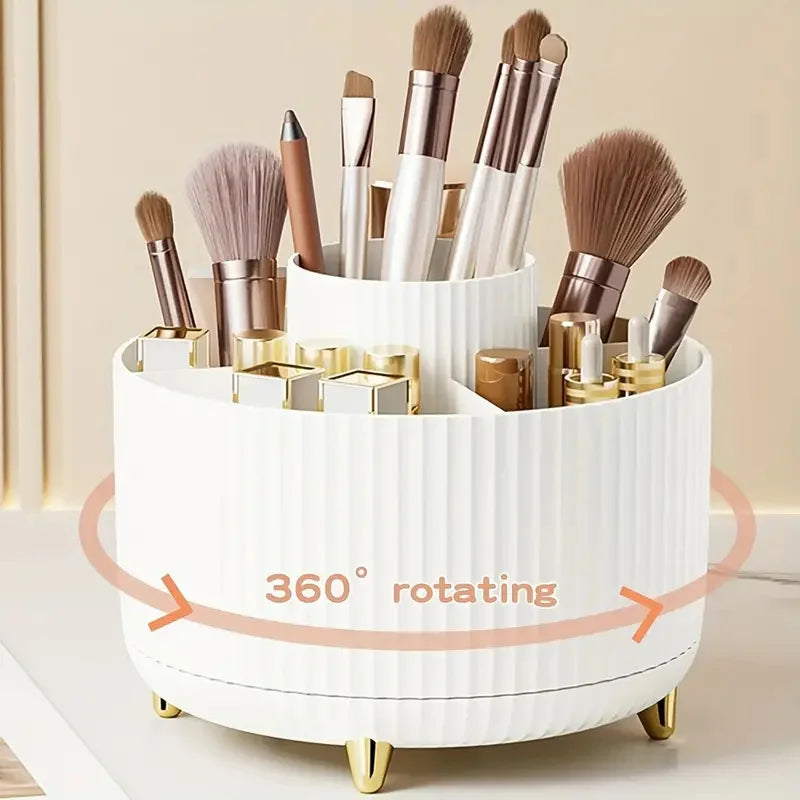 Organizer Porta Pennelli per Trucco 360° – 5 Scomparti Girevoli