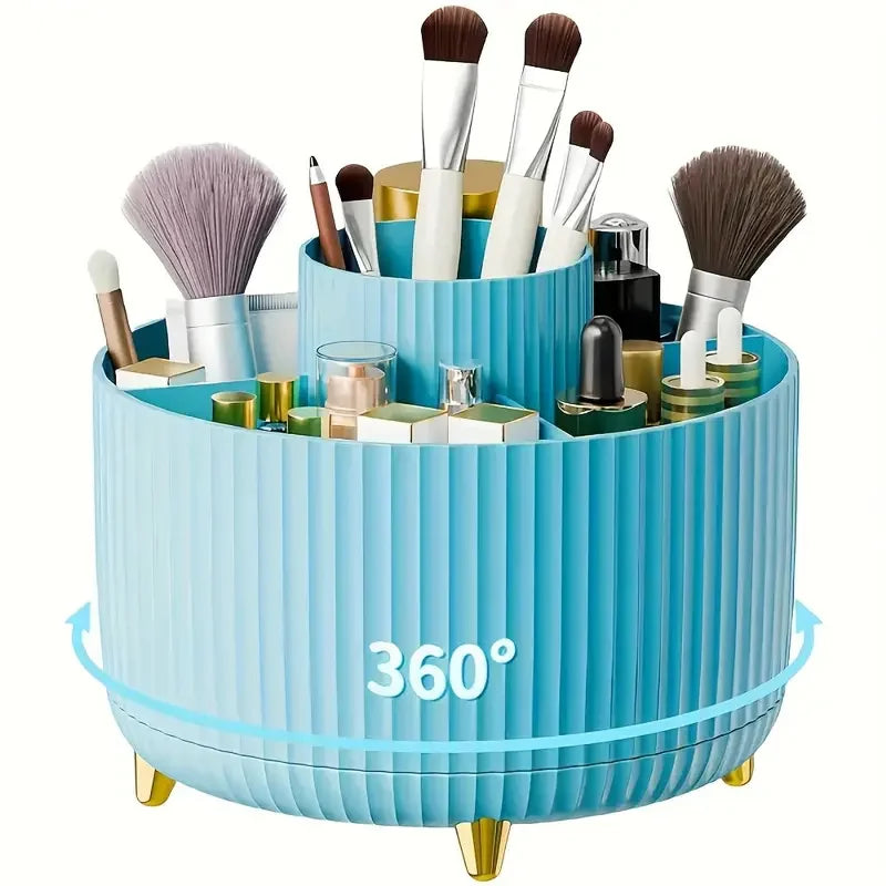 Organizer Porta Pennelli per Trucco 360° – 5 Scomparti Girevoli