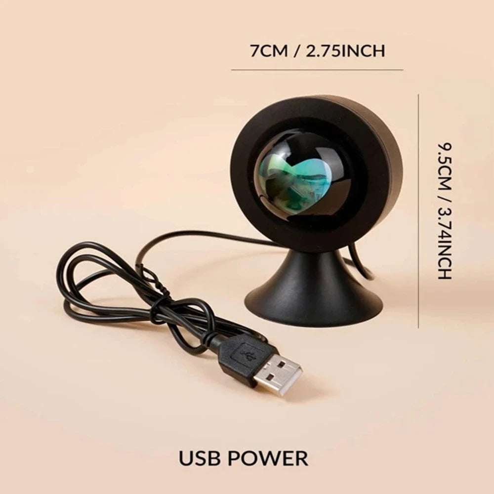 Luce al tramonto Proiettore d'amore Luce notturna Proiezione al tramonto Lampada da scrivania a LED Atmosfera camera da letto Luce arcobaleno Luce decorativa