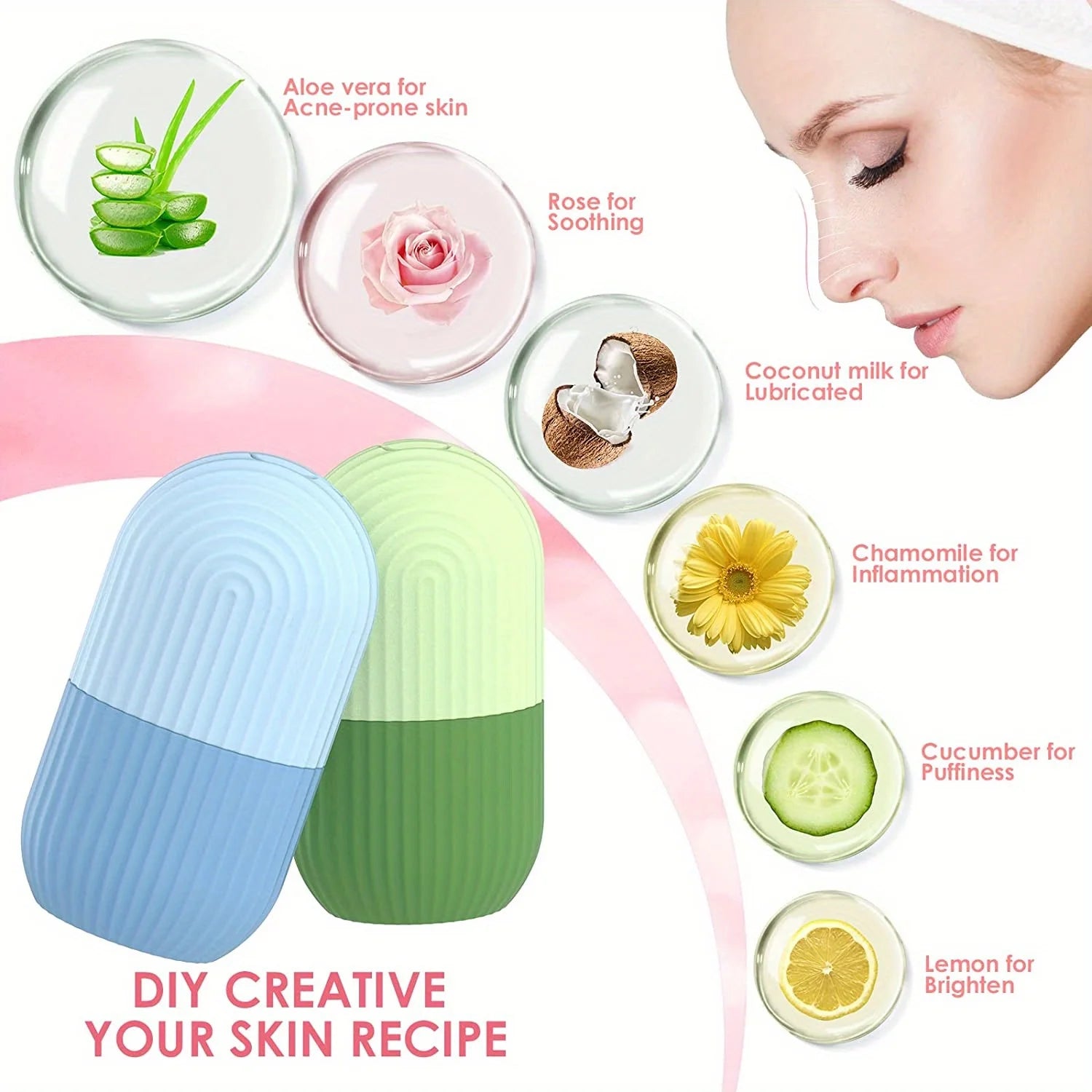Ice Roller Silicone Viso - Rullo Gua Sha per Skincare