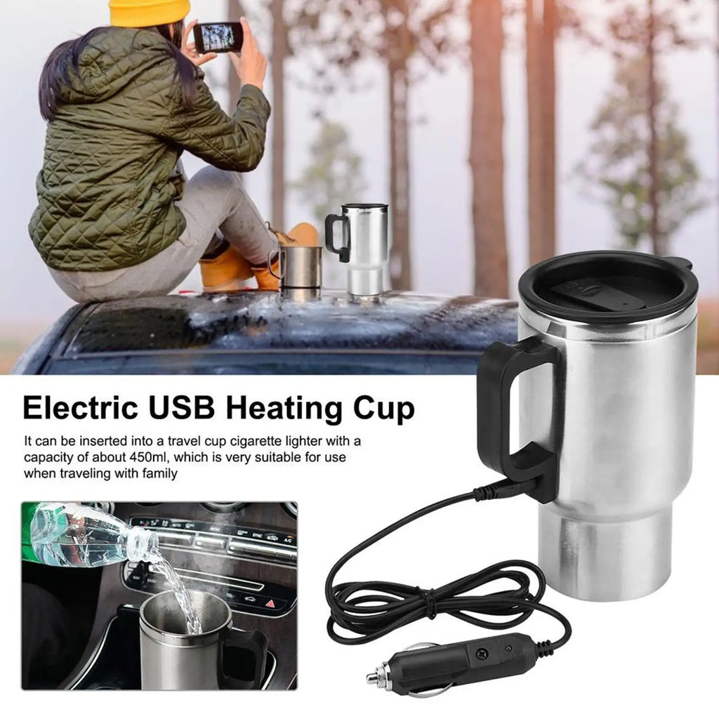 500ML 12V Auto Tazza di Riscaldamento Elettrico USB Tazza Riscaldante Bottiglia di Acqua Tazza Riscaldatore Tazza da Viaggio con Riscaldatore USB Gadget per Auto